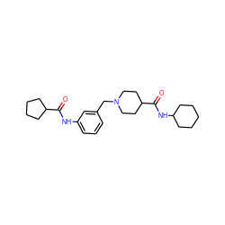 O=C(Nc1cccc(CN2CCC(C(=O)NC3CCCCC3)CC2)c1)C1CCCC1 ZINC001772648163