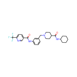 O=C(Nc1cccc(CN2CCC(C(=O)NC3CCCCC3)CC2)c1)c1ccc(C(F)(F)F)nc1 ZINC001772653462