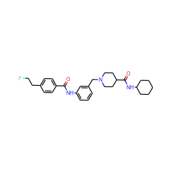 O=C(Nc1cccc(CN2CCC(C(=O)NC3CCCCC3)CC2)c1)c1ccc(CCF)cc1 ZINC001772577633