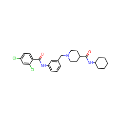 O=C(Nc1cccc(CN2CCC(C(=O)NC3CCCCC3)CC2)c1)c1ccc(Cl)cc1Cl ZINC001772654640