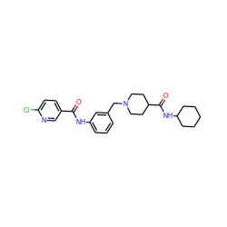 O=C(Nc1cccc(CN2CCC(C(=O)NC3CCCCC3)CC2)c1)c1ccc(Cl)nc1 ZINC000210622163