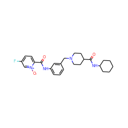 O=C(Nc1cccc(CN2CCC(C(=O)NC3CCCCC3)CC2)c1)c1ccc(F)c[n+]1[O-] ZINC001772638896