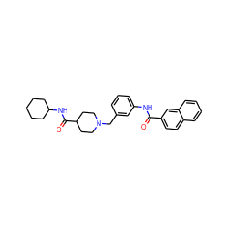 O=C(Nc1cccc(CN2CCC(C(=O)NC3CCCCC3)CC2)c1)c1ccc2ccccc2c1 ZINC001772608491