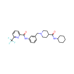 O=C(Nc1cccc(CN2CCC(C(=O)NC3CCCCC3)CC2)c1)c1cccc(C(F)(F)F)n1 ZINC001772648129