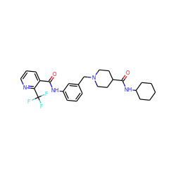 O=C(Nc1cccc(CN2CCC(C(=O)NC3CCCCC3)CC2)c1)c1cccnc1C(F)(F)F ZINC001772620958