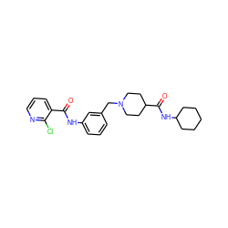 O=C(Nc1cccc(CN2CCC(C(=O)NC3CCCCC3)CC2)c1)c1cccnc1Cl ZINC001772640266