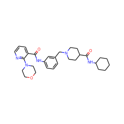 O=C(Nc1cccc(CN2CCC(C(=O)NC3CCCCC3)CC2)c1)c1cccnc1N1CCOCC1 ZINC001772611339