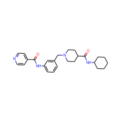 O=C(Nc1cccc(CN2CCC(C(=O)NC3CCCCC3)CC2)c1)c1ccncc1 ZINC001772638999