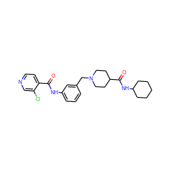 O=C(Nc1cccc(CN2CCC(C(=O)NC3CCCCC3)CC2)c1)c1ccncc1Cl ZINC001772650174