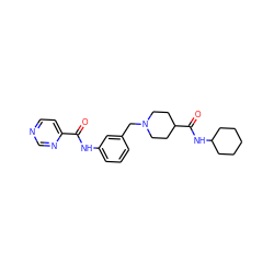 O=C(Nc1cccc(CN2CCC(C(=O)NC3CCCCC3)CC2)c1)c1ccncn1 ZINC001772606139