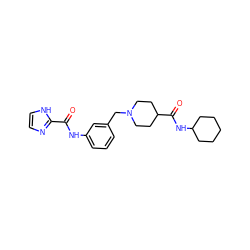 O=C(Nc1cccc(CN2CCC(C(=O)NC3CCCCC3)CC2)c1)c1ncc[nH]1 ZINC001772580060