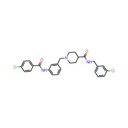 O=C(Nc1cccc(CN2CCC(C(=O)NCc3cccc(Cl)c3)CC2)c1)c1ccc(Cl)cc1 ZINC001772601907