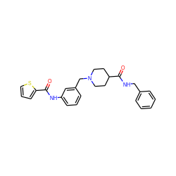 O=C(Nc1cccc(CN2CCC(C(=O)NCc3ccccc3)CC2)c1)c1cccs1 ZINC001772623458