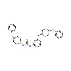 O=C(Nc1cccc(CN2CCC(Cc3ccccc3)CC2)c1)NC1CCN(Cc2ccccc2)CC1 ZINC000013475766