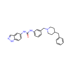 O=C(Nc1cccc(CN2CCC(Cc3ccccc3)CC2)c1)Nc1ccc2[nH]ncc2c1 ZINC000013475773