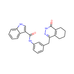 O=C(Nc1cccc(Cc2n[nH]c(=O)c3c2CCCC3)c1)c1c[nH]c2ccccc12 ZINC000169065184