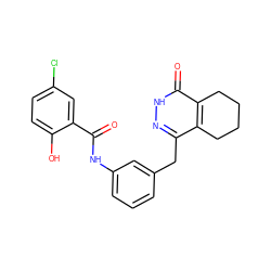 O=C(Nc1cccc(Cc2n[nH]c(=O)c3c2CCCC3)c1)c1cc(Cl)ccc1O ZINC000168447446