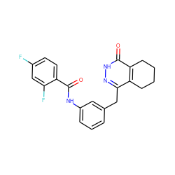 O=C(Nc1cccc(Cc2n[nH]c(=O)c3c2CCCC3)c1)c1ccc(F)cc1F ZINC000168455731