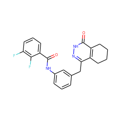 O=C(Nc1cccc(Cc2n[nH]c(=O)c3c2CCCC3)c1)c1cccc(F)c1F ZINC000167017117