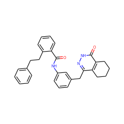 O=C(Nc1cccc(Cc2n[nH]c(=O)c3c2CCCC3)c1)c1ccccc1CCc1ccccc1 ZINC000167419601