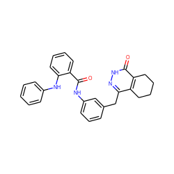 O=C(Nc1cccc(Cc2n[nH]c(=O)c3c2CCCC3)c1)c1ccccc1Nc1ccccc1 ZINC000167182881