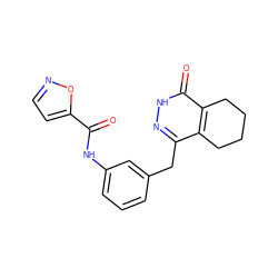 O=C(Nc1cccc(Cc2n[nH]c(=O)c3c2CCCC3)c1)c1ccno1 ZINC000167424945