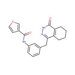 O=C(Nc1cccc(Cc2n[nH]c(=O)c3c2CCCC3)c1)c1ccoc1 ZINC000168289716