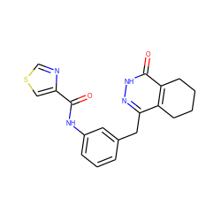 O=C(Nc1cccc(Cc2n[nH]c(=O)c3c2CCCC3)c1)c1cscn1 ZINC000169229906