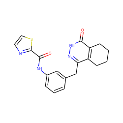 O=C(Nc1cccc(Cc2n[nH]c(=O)c3c2CCCC3)c1)c1nccs1 ZINC000169080710