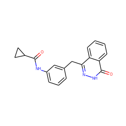 O=C(Nc1cccc(Cc2n[nH]c(=O)c3ccccc23)c1)C1CC1 ZINC000028524859