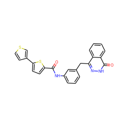 O=C(Nc1cccc(Cc2n[nH]c(=O)c3ccccc23)c1)c1ccc(-c2ccsc2)s1 ZINC000028522775