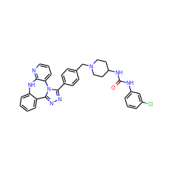 O=C(Nc1cccc(Cl)c1)NC1CCN(Cc2ccc(-c3nnc4n3-c3cccnc3Nc3ccccc3-4)cc2)CC1 ZINC000096174108