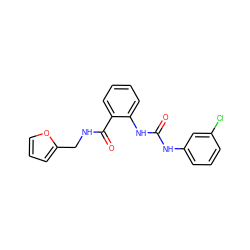 O=C(Nc1cccc(Cl)c1)Nc1ccccc1C(=O)NCc1ccco1 ZINC000001178794