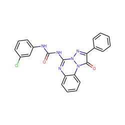 O=C(Nc1cccc(Cl)c1)Nc1nc2ccccc2n2c(=O)c(-c3ccccc3)nn12 ZINC000028862602