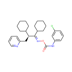 O=C(Nc1cccc(Cl)c1)O/N=C(\C1CCCCC1)[C@@H](Cc1ccccn1)C1CCCCC1 ZINC000058519730