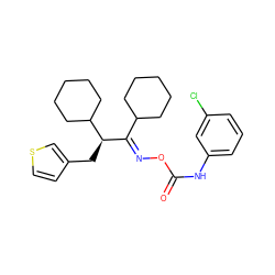 O=C(Nc1cccc(Cl)c1)O/N=C(\C1CCCCC1)[C@@H](Cc1ccsc1)C1CCCCC1 ZINC000058499154