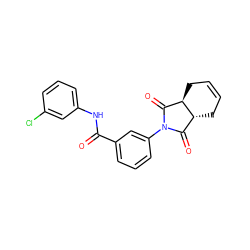 O=C(Nc1cccc(Cl)c1)c1cccc(N2C(=O)[C@H]3CC=CC[C@@H]3C2=O)c1 ZINC000013369877