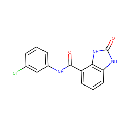 O=C(Nc1cccc(Cl)c1)c1cccc2[nH]c(=O)[nH]c12 ZINC000028880866