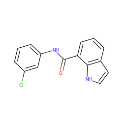 O=C(Nc1cccc(Cl)c1)c1cccc2cc[nH]c12 ZINC000028880926