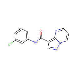 O=C(Nc1cccc(Cl)c1)c1cnn2cccnc12 ZINC000002873936