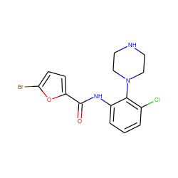 O=C(Nc1cccc(Cl)c1N1CCNCC1)c1ccc(Br)o1 ZINC000062241832