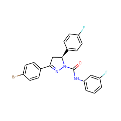 O=C(Nc1cccc(F)c1)N1N=C(c2ccc(Br)cc2)C[C@H]1c1ccc(F)cc1 ZINC001772597846