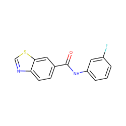 O=C(Nc1cccc(F)c1)c1ccc2ncsc2c1 ZINC000000105415