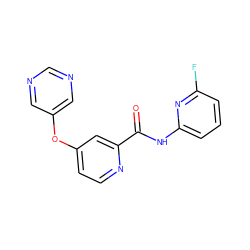 O=C(Nc1cccc(F)n1)c1cc(Oc2cncnc2)ccn1 ZINC000167494322