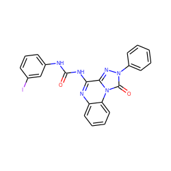 O=C(Nc1cccc(I)c1)Nc1nc2ccccc2n2c(=O)n(-c3ccccc3)nc12 ZINC000049872271