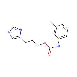 O=C(Nc1cccc(I)c1)OCCCc1c[nH]cn1 ZINC000013747338