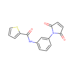 O=C(Nc1cccc(N2C(=O)C=CC2=O)c1)c1cccs1 ZINC000000451832