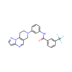 O=C(Nc1cccc(N2CCc3c(cnc4ccnn34)C2)c1)c1cccc(C(F)(F)F)c1 ZINC001772655814