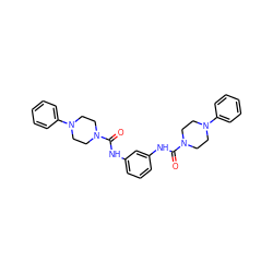 O=C(Nc1cccc(NC(=O)N2CCN(c3ccccc3)CC2)c1)N1CCN(c2ccccc2)CC1 ZINC000000827384