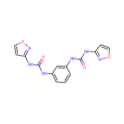 O=C(Nc1cccc(NC(=O)Nc2ccon2)c1)Nc1ccon1 ZINC000013493772